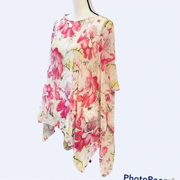 Tops - Chiffon Kimono Floral Cover-up Duster Top 🌺 One‎ Size